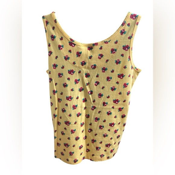 Vintage Lauren Ralph Lauren yellow Rose Tank top. 100% Cotton. Size Medium. - Picture 6 of 7